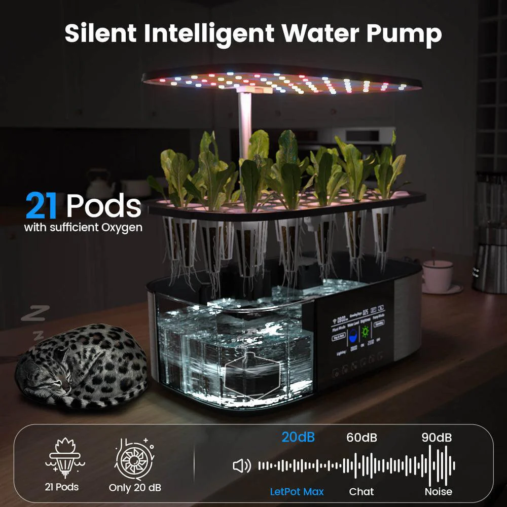 LetPot LPH Max: 21 Pods Smart 4-in-1 Hydroponics Growing System - Image 2